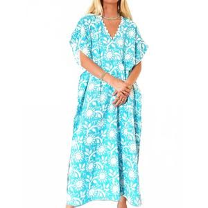 NEW JOSHI goa caftan in turquoise